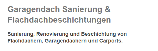 Garagendach Sanierungen für 67677 Enkenbach-Alsenborn, Neuhemsbach, Hochspeyer, Wartenberg-Rohrbach, Gonbach, Münchweiler (Alsenz), Lohnsfeld oder Mehlingen, Sembach, Fischbach